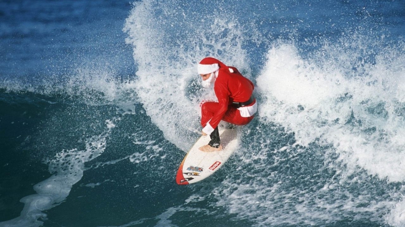 Surfing Santa